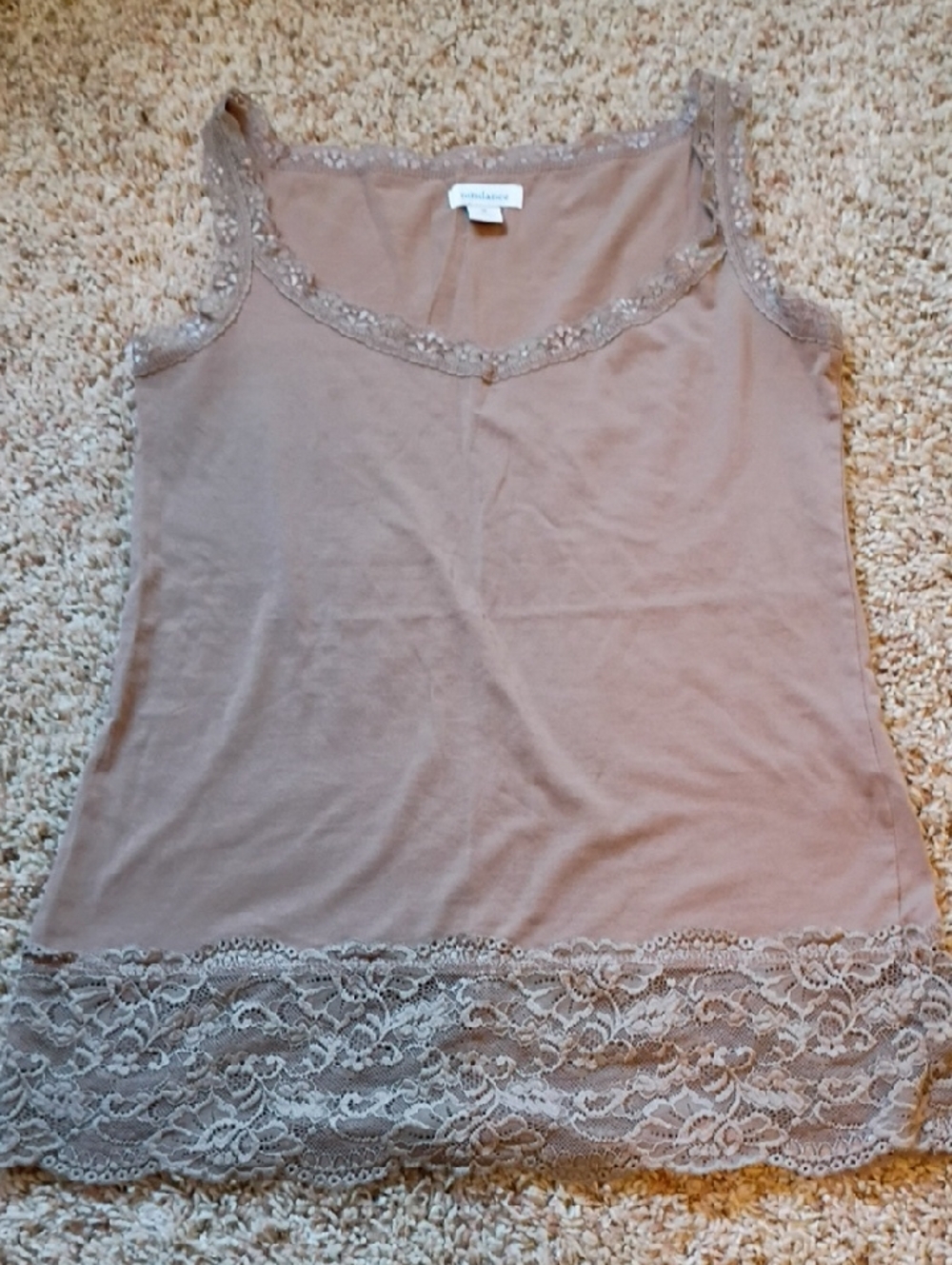 Sundance Lace-Trim Camisole in Taupe